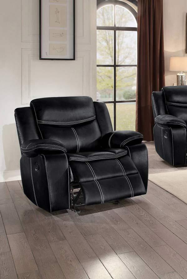 Homelegance - Bastrop Glider Reclining Chair - 8230Blk-1 - ATL FURNITURE