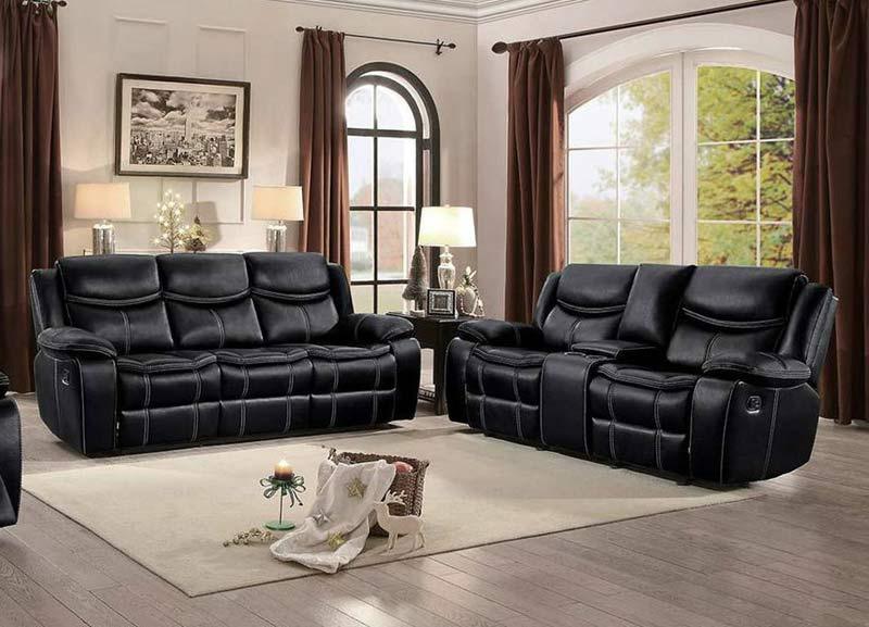 Homelegance - Bastrop 2 Piece Sofa Set - 8230Blk-2Set - ATL FURNITURE