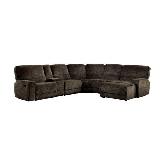 Homelegance - Shreveport 6-Piece Modular Reclining Sectional With Right Chaise In Brown - 8238*6Lrrc - ATL FURNITURE