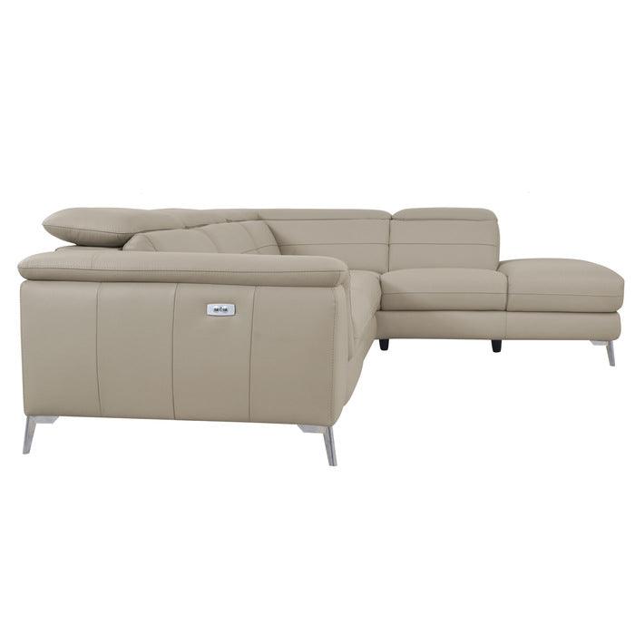 Homelegance - Cinque Taupe Leather Power Reclining Sectional - 8256 - ATL FURNITURE