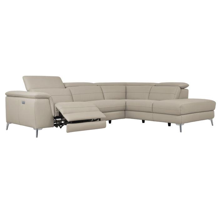 Homelegance - Cinque Taupe Leather Power Reclining Sectional - 8256 - ATL FURNITURE