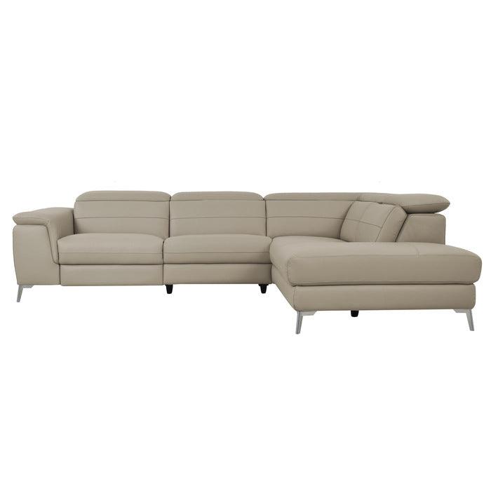 Homelegance - Cinque Taupe Leather Power Reclining Sectional - 8256 - ATL FURNITURE