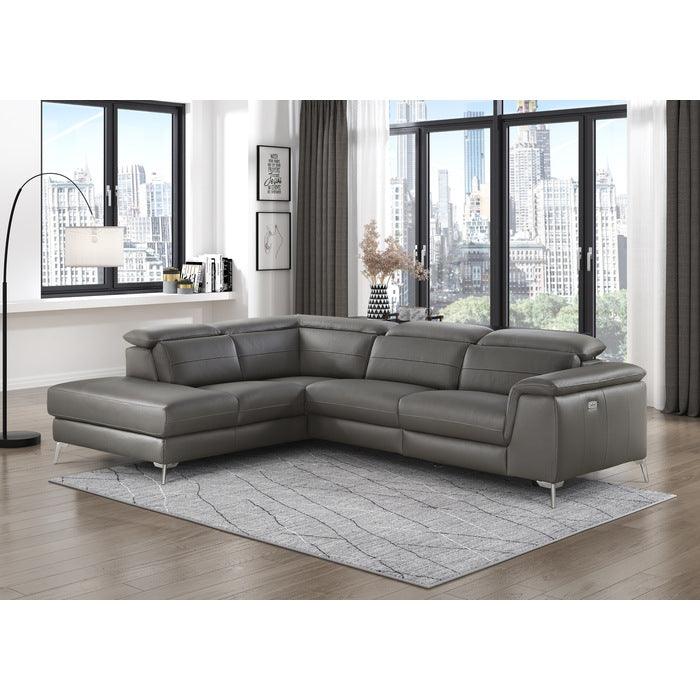 Homelegance - Cinque 2-Piece Power Sectional With Left Chaise In Dark Gray - 8256M-Gry*2Lrpw - ATL FURNITURE