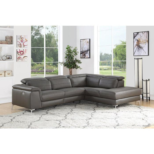 Homelegance - Cinque 2-Piece Power Sectional With Right Chaise In Dark Gray - 8256M-Gry*2Rlpw - ATL FURNITURE