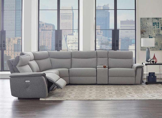 Homelegance - Maroni Gray 6 Piece Power Sectional With Power Headrest - 8259-6Scpwh - ATL FURNITURE