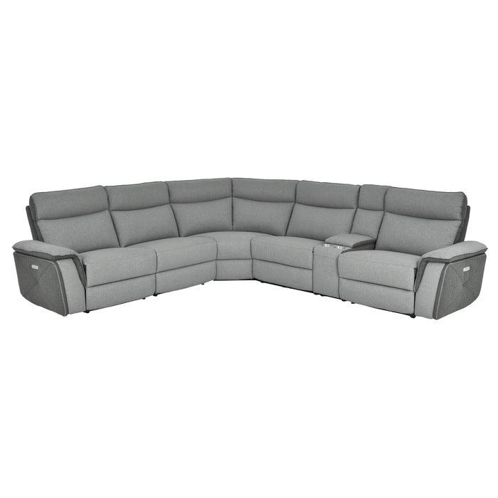 Homelegance - Maroni Gray 6 Piece Power Sectional With Power Headrest - 8259-6Scpwh - ATL FURNITURE