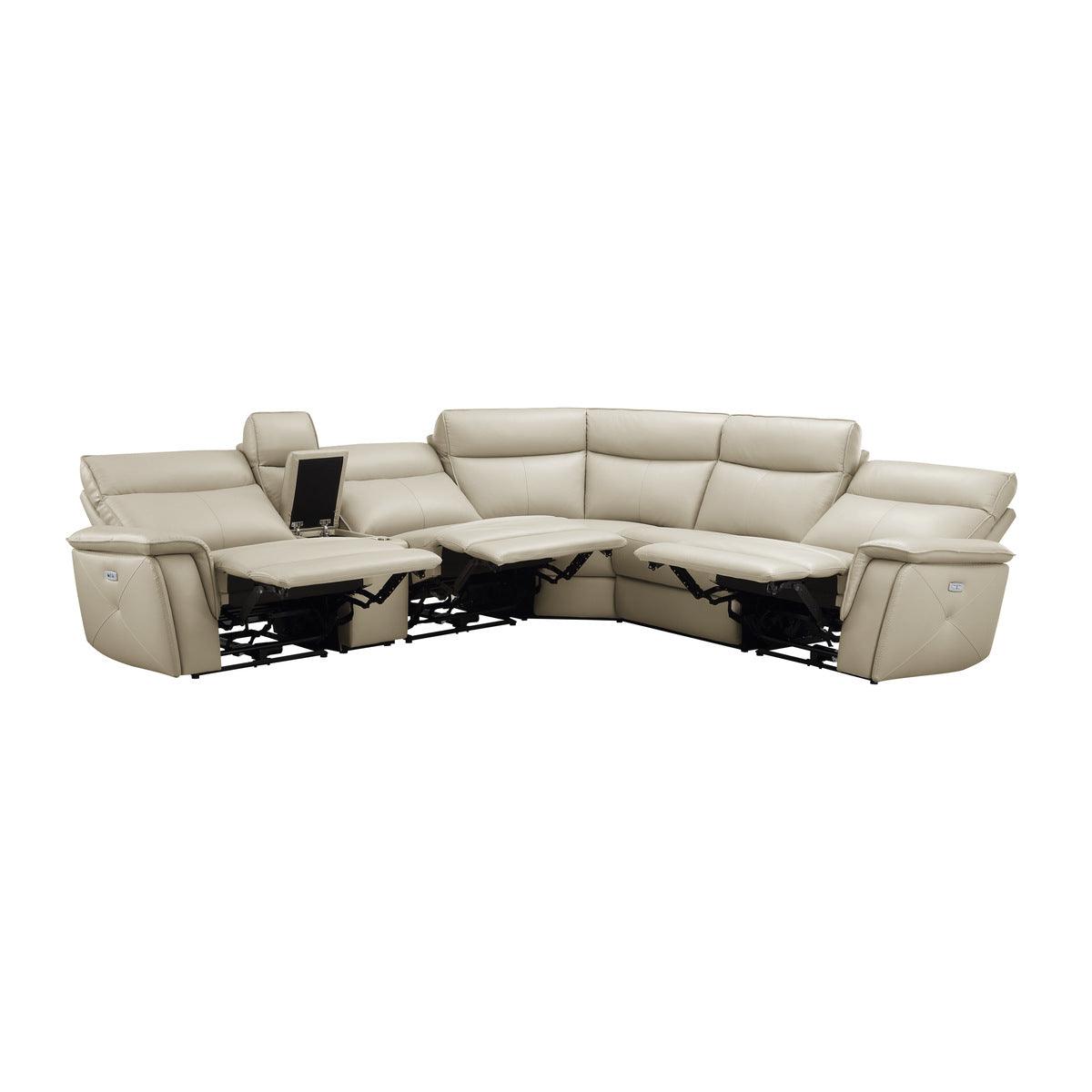 Homelegance - Moroni 6 Piece Modular Power Reclining Sectional With Power Headrests In Taupe - 8259Rftp*6Scpwh - ATL FURNITURE