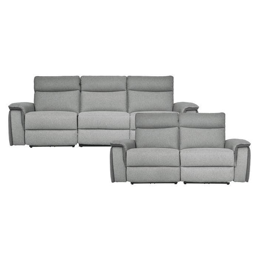 Homelegance - Maroni 2 Piece Double Reclining Sofa Set In Gray - 8259*2Pwh - ATL FURNITURE