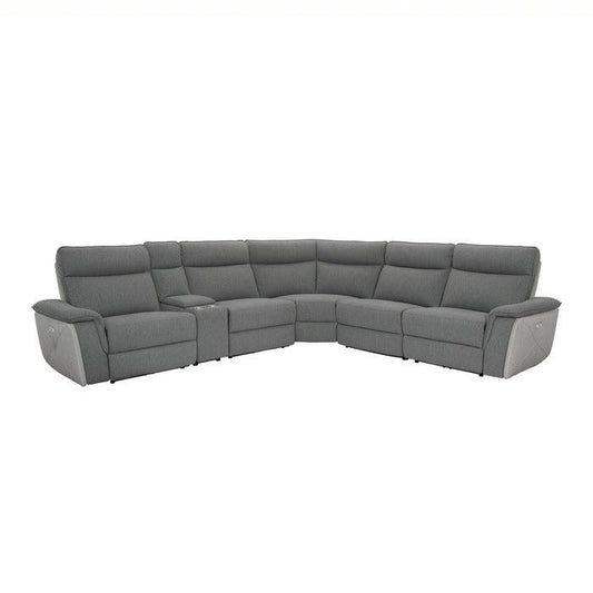 Homelegance - Maroni 6-Piece Modular Power Reclining Sectional With Power Headrests In Gray - 8259Dg*6Scpwh - ATL FURNITURE