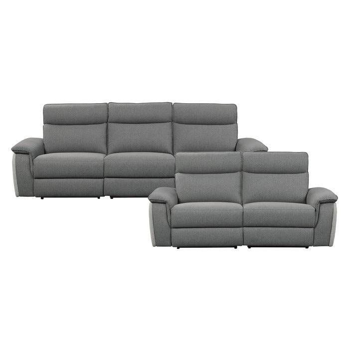 Homelegance - Maroni 2 Piece Double Reclining Sofa Set In Gray - 8259Dg*2Pwh - ATL FURNITURE