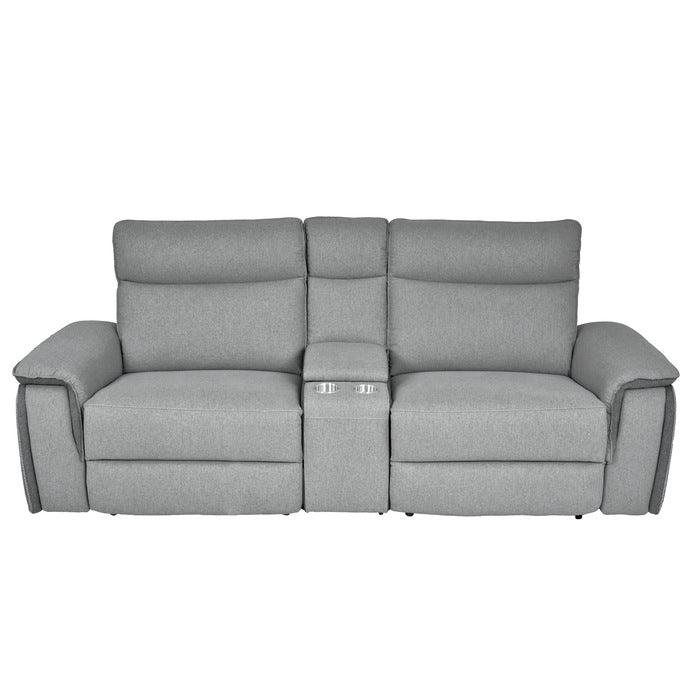 Homelegance - Maroni Power Double Reclining Love Seat With Center Console And Power Headrests In Gray - 8259-2Cnpwh* - ATL FURNITURE