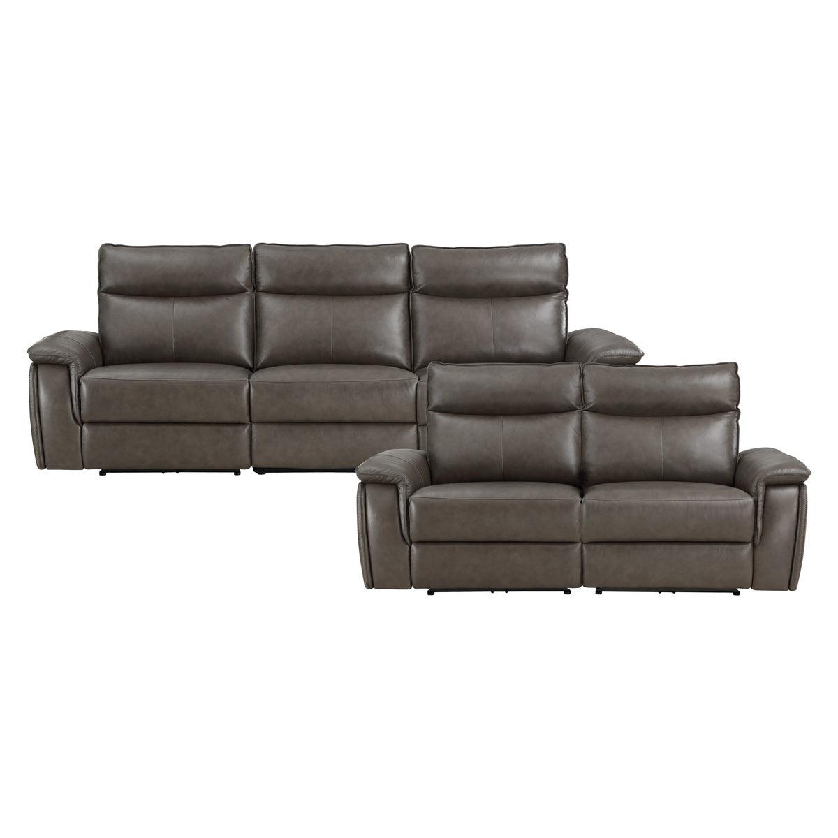 Homelegance - Moroni 2-Piece Sofa Set In Dark Brown - 8259Rfdb*2Pwh - ATL FURNITURE