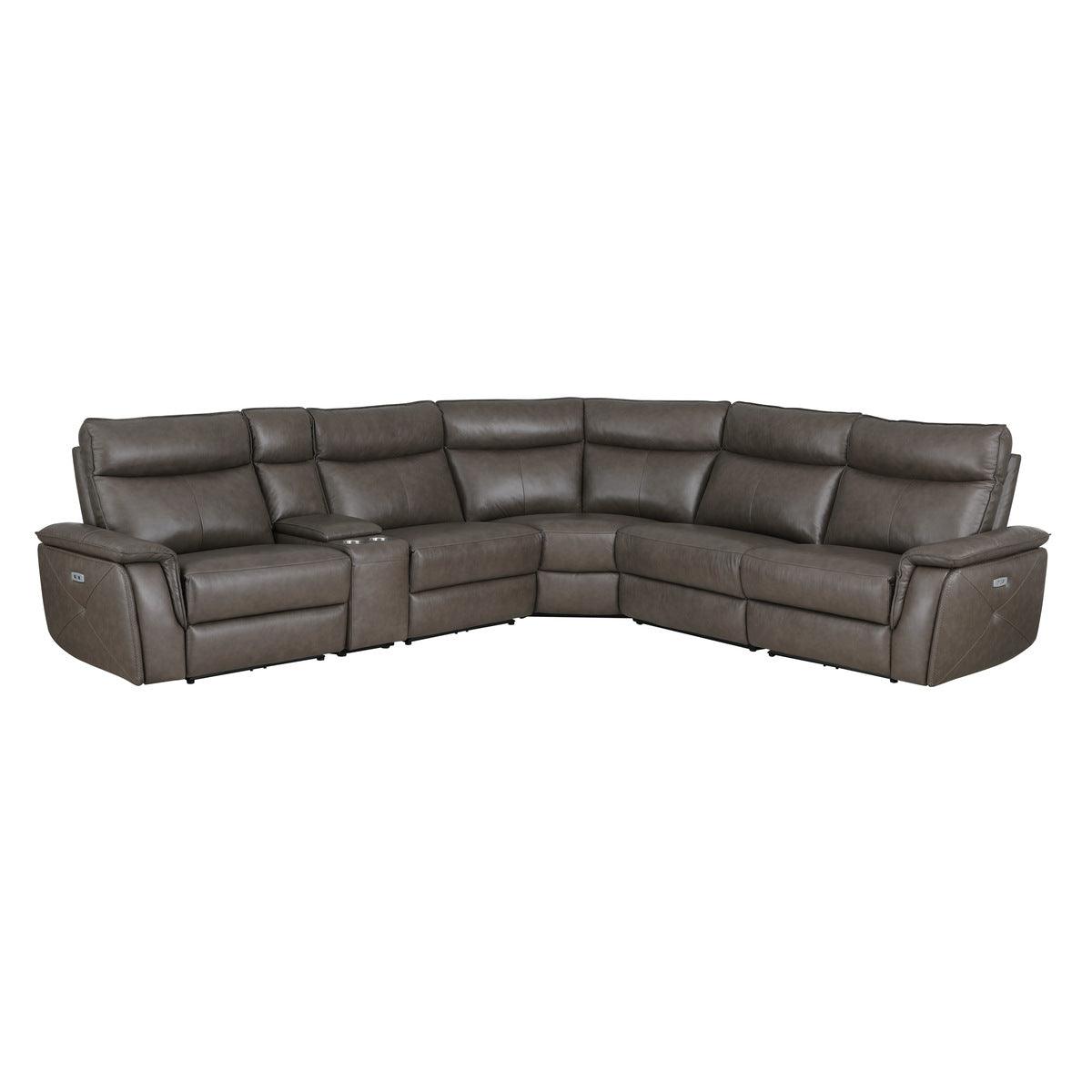 Homelegance - Moroni 6-Piece Modular Power Reclining Sectional With Power Headrests In Dark Brown - 8259Rfdb*6Scpwh - ATL FURNITURE