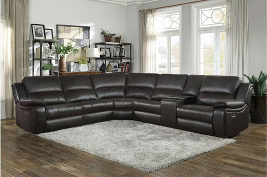 Homelegance - Falun Dark Brown 6 Piece Power Sectional - 8260Db-6Pw - ATL FURNITURE