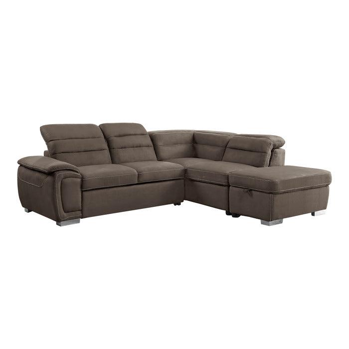 Homelegance - Platina Chocolate 3 Piece Sectional Sofa - 8277Ch - ATL FURNITURE