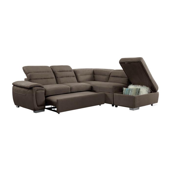 Homelegance - Platina Chocolate 3 Piece Sectional Sofa - 8277Ch - ATL FURNITURE