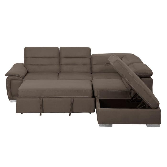 Homelegance - Platina Chocolate 3 Piece Sectional Sofa - 8277Ch - ATL FURNITURE