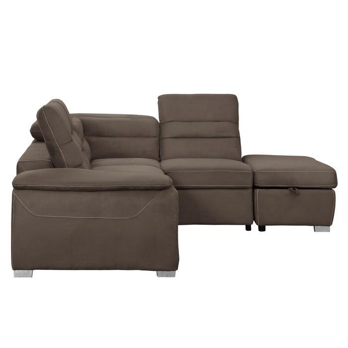 Homelegance - Platina Chocolate 3 Piece Sectional Sofa - 8277Ch - ATL FURNITURE