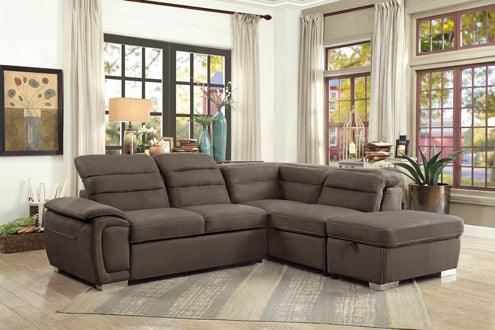 Homelegance - Platina Chocolate 3 Piece Sectional Sofa - 8277Ch - ATL FURNITURE