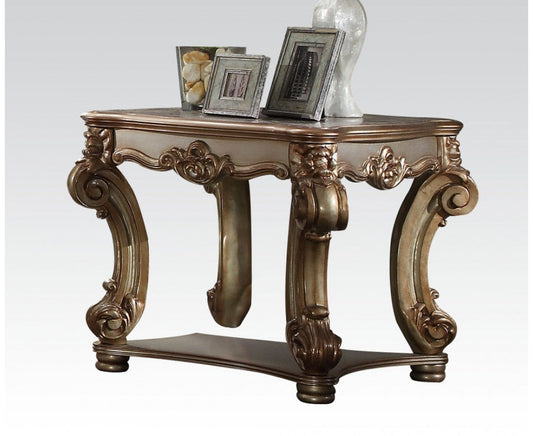 Acme Vendome End Table in Gold Patina 83001 - ATL FURNITURE