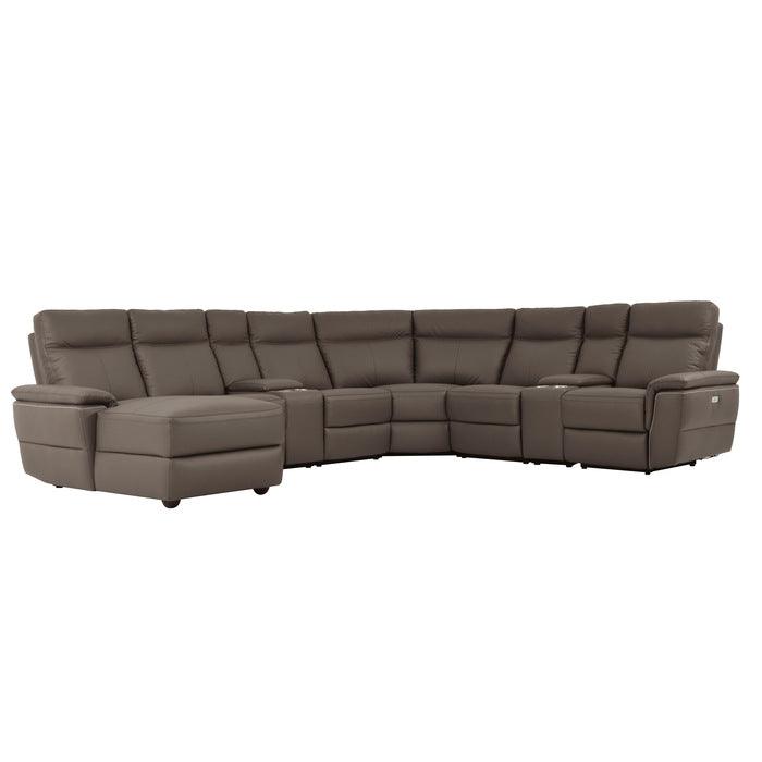 Homelegance - Olympia 8-Piece Modular Power Reclining Sectional With Left Chaise In Raisin - 8308*8A1Pw - ATL FURNITURE