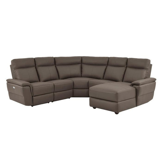 Homelegance - Olympia 5-Piece Modular Power Reclining Sectional With Right Chaise In Raisin - 8308*5B - ATL FURNITURE