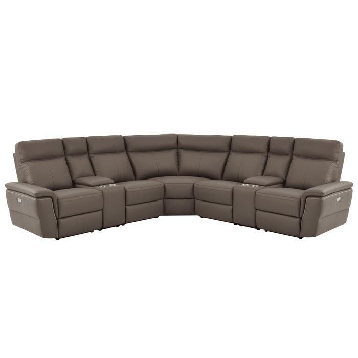 Homelegance - Olympia 7-Piece Modular Power Reclining Sectional In Raisin - 8308*7C1Pw - ATL FURNITURE