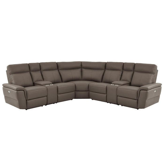 Homelegance - Olympia 7-Piece Modular Power Reclining Sectional In Raisin - 8308*7C1Pw - ATL FURNITURE