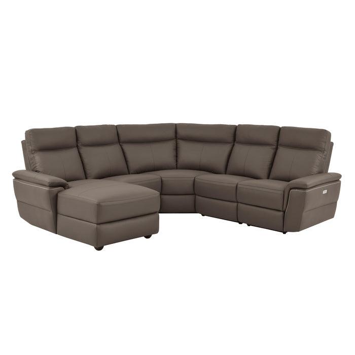 Homelegance - Olympia 5-Piece Modular Power Reclining Sectional With Left Chaise In Raisin - 8308*5A - ATL FURNITURE