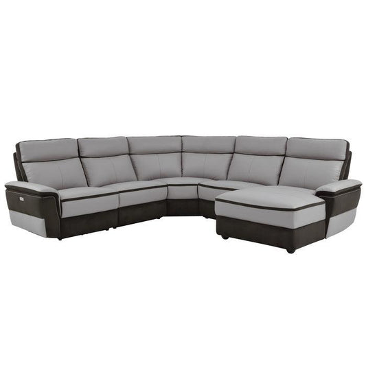 Homelegance - Laertes 5-Piece Modular Power Reclining Sectional With Right Chaise In Taupe Gray - 8318*5B1Pw - ATL FURNITURE