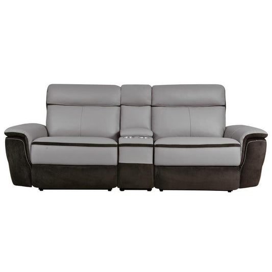 Homelegance - Laertes Power Double Reclining Loveseat With Center Console In Taupe Gray - 8318-2Cnpw* - ATL FURNITURE