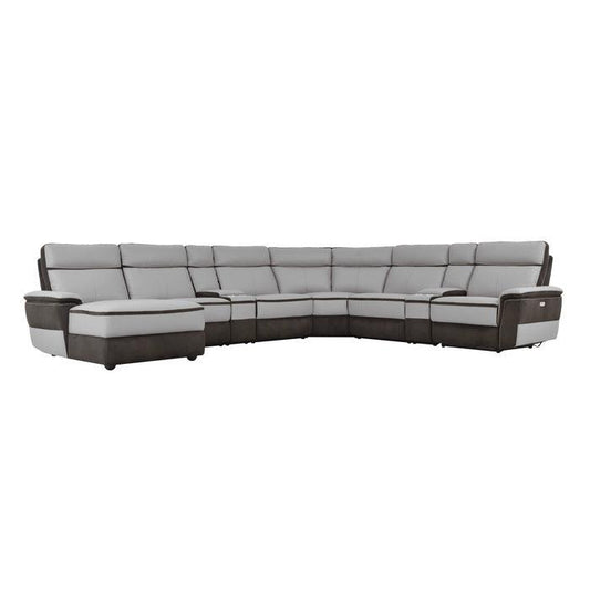 Homelegance - Laertes 8-Piece Modular Power Reclining Sectional With Left Chaise In Taupe Gray - 8318*8A1Pw - ATL FURNITURE