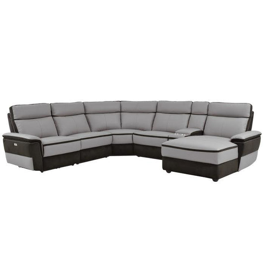 Homelegance - Laertes 6-Piece Modular Power Reclining Sectional With Right Chaise In Taupe Gray - 8318*6B1Pw - ATL FURNITURE