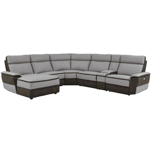 Homelegance - Laertes 6-Piece Modular Power Reclining Sectional With Left Chaise In Taupe Gray - 8318*6A1Pw - ATL FURNITURE