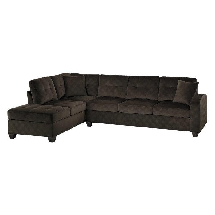 Homelegance - Emilio 2-Piece Reversible Sectional With Chaise In Chocolate - 8367Ch* - ATL FURNITURE