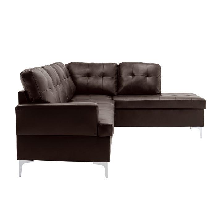 Homelegance - Barrington 2 Piece Sectional In Brown - 8378Brw - ATL FURNITURE