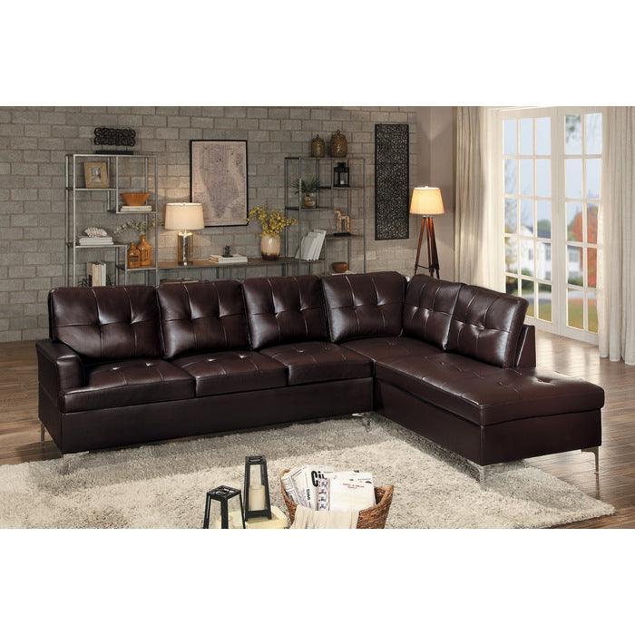 Homelegance - Barrington 2 Piece Sectional In Brown - 8378Brw - ATL FURNITURE