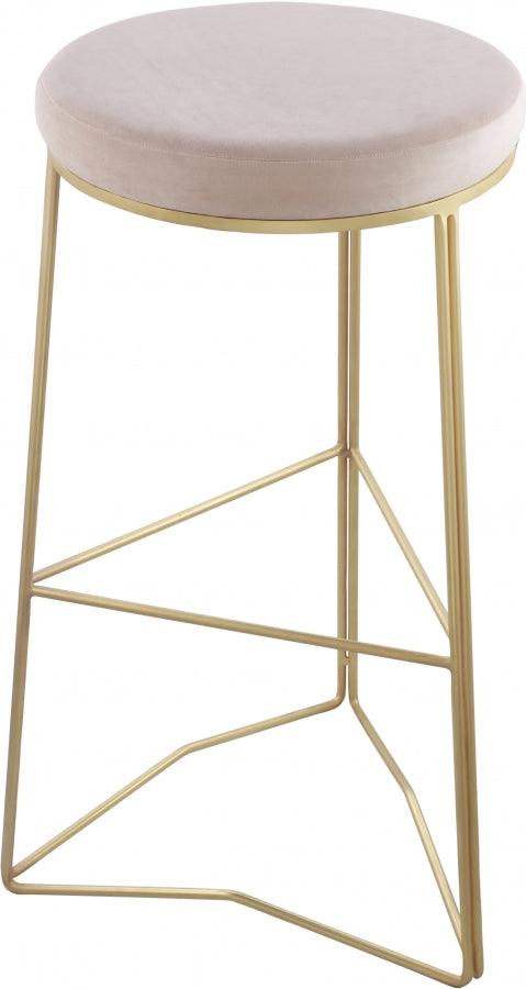 Meridian Furniture - Tres Velvet Bar Stool Set Of 2 In Cream - 943Cream-C - ATL FURNITURE