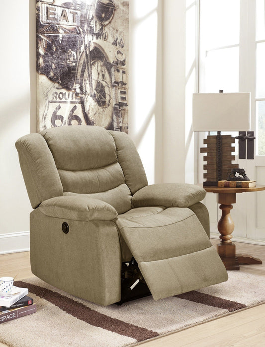 Fabric Power Rocker Recliner; Taupe - ATL FURNITURE