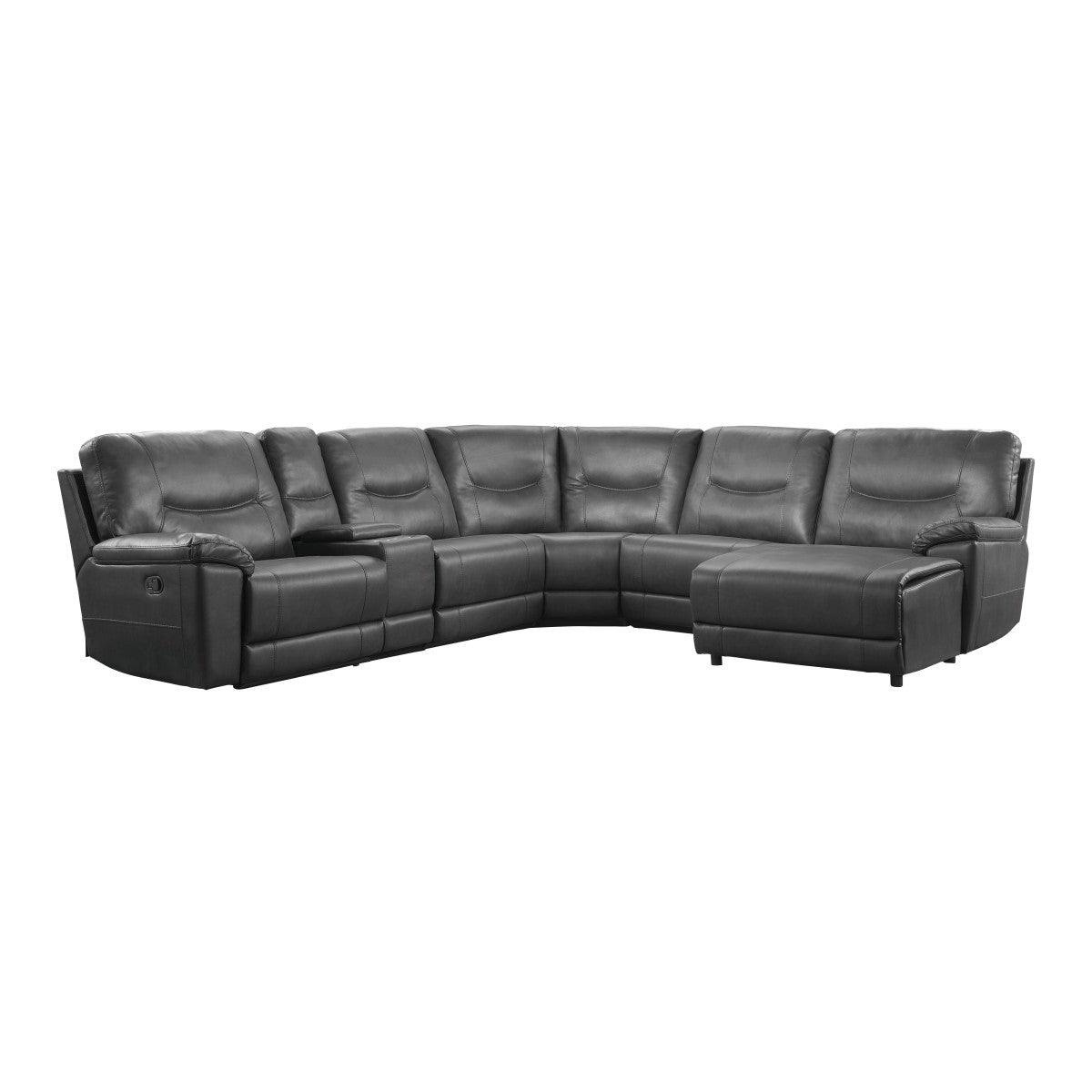 Homelegance - Columbus 6-Piece Modular Reclining Sectional With Right Chaise - 8490Gry-6Lrrc - ATL FURNITURE