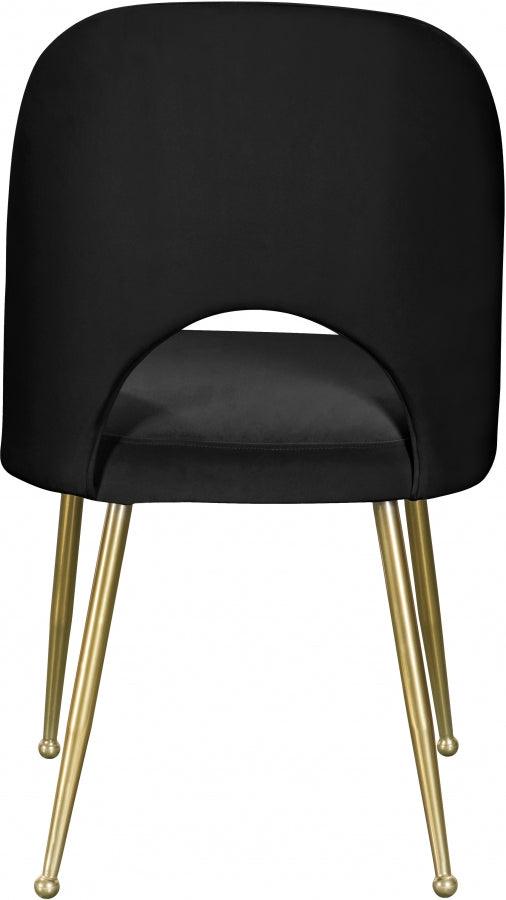 Meridian Furniture - Logan Velvet Dining Chair Set Of 2 In Black - 990Black-C - ATL FURNITURE