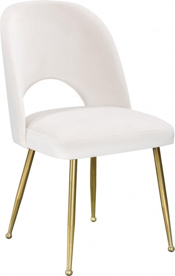 Meridian Furniture - Logan Velvet Dining Chair Set Of 2 In Cream - 990Cream-C - ATL FURNITURE