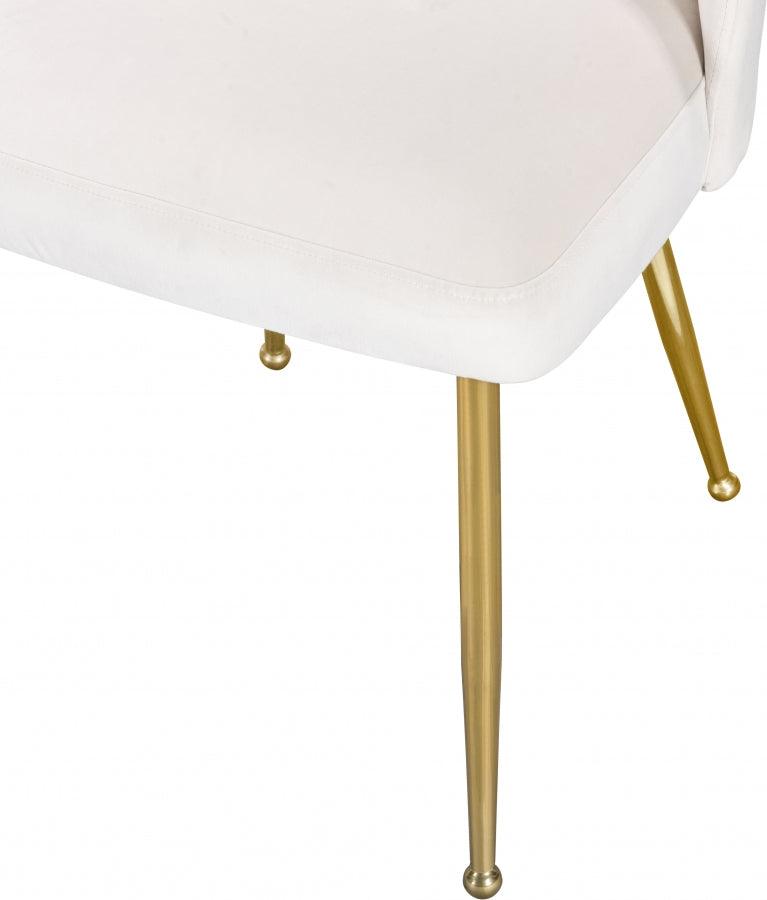 Meridian Furniture - Logan Velvet Dining Chair Set Of 2 In Cream - 990Cream-C - ATL FURNITURE