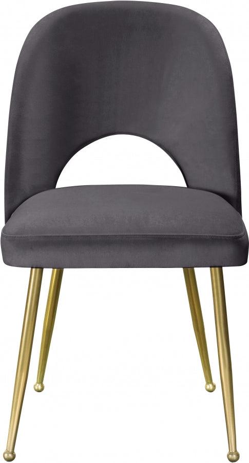 Meridian Furniture - Logan Velvet Dining Chair Set Of 2 In Grey - 990Grey-C - ATL FURNITURE