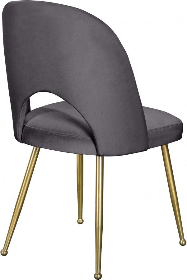 Meridian Furniture - Logan Velvet Dining Chair Set Of 2 In Grey - 990Grey-C - ATL FURNITURE