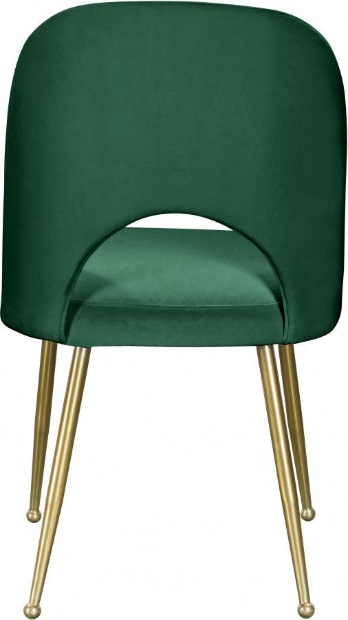 Meridian Furniture - Logan Velvet Dining Chair Set Of 2 In Green - 990Green-C - ATL FURNITURE