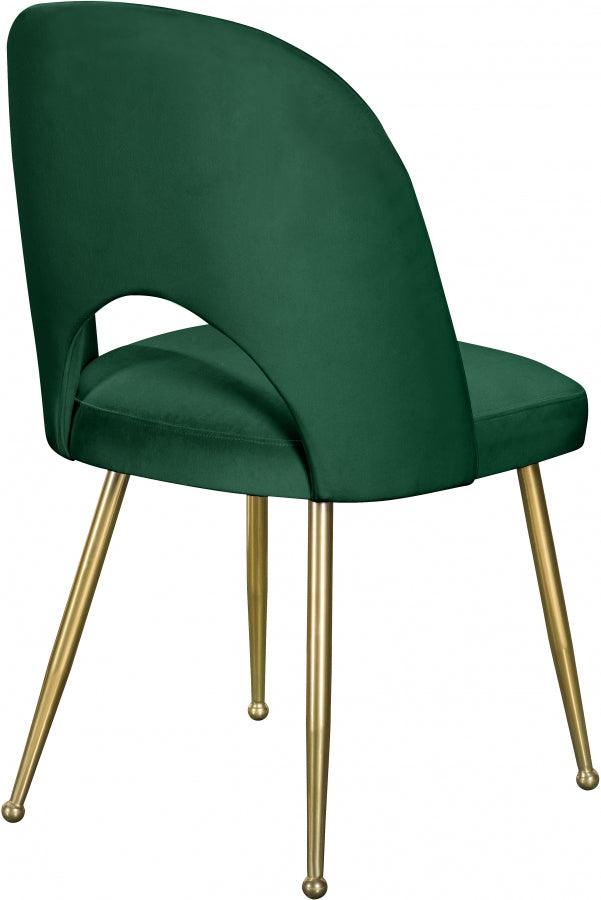 Meridian Furniture - Logan Velvet Dining Chair Set Of 2 In Green - 990Green-C - ATL FURNITURE