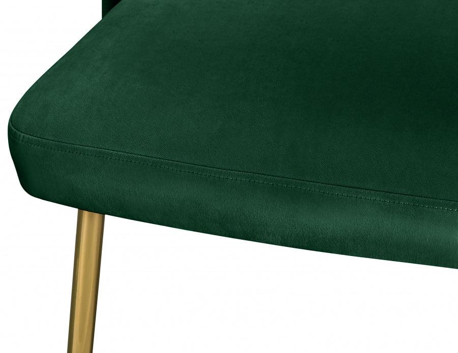 Meridian Furniture - Logan Velvet Dining Chair Set Of 2 In Green - 990Green-C - ATL FURNITURE