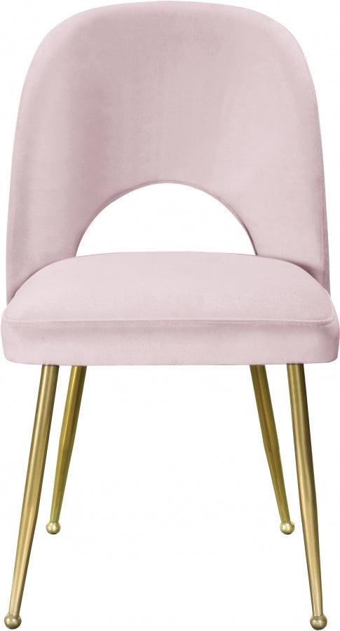 Meridian Furniture - Logan Velvet Dining Chair Set Of 2 In Pink - 990Pink-C - ATL FURNITURE