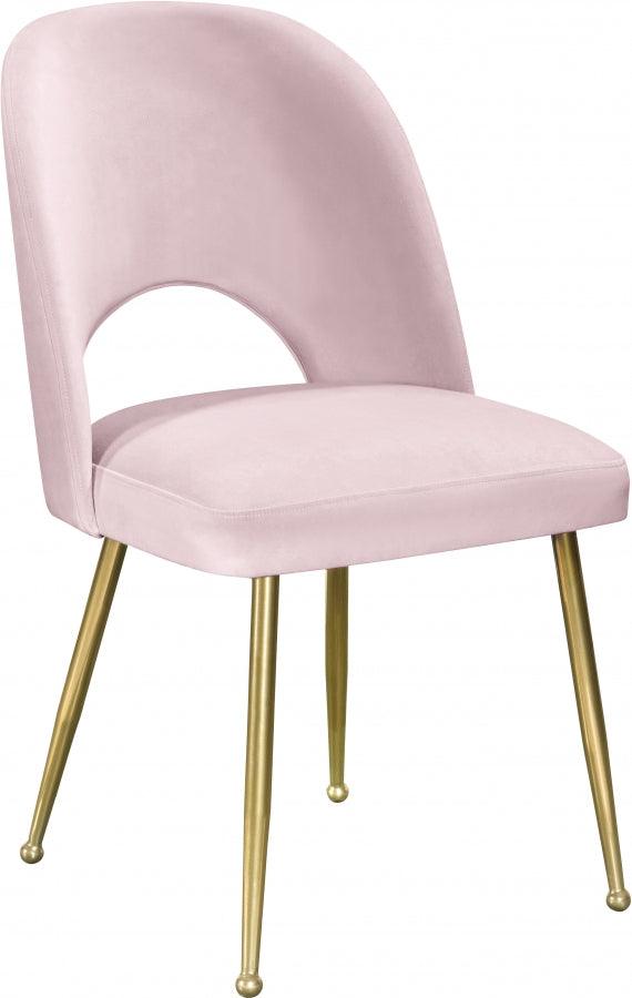 Meridian Furniture - Logan Velvet Dining Chair Set Of 2 In Pink - 990Pink-C - ATL FURNITURE